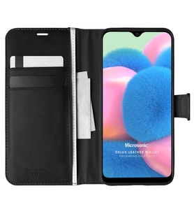 Microsonic Samsung Galaxy A30s Kılıf Delux Leather Wallet Siyah