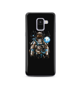 Uzay Astronot Tasarım Süper Şeffaf Silikon Telefon Kılıfı Samsung A8 (2018)  