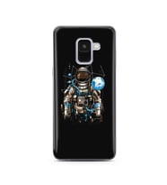 Uzay Astronot Tasarım Süper Şeffaf Silikon Telefon Kılıfı Samsung A8 (2018)  
