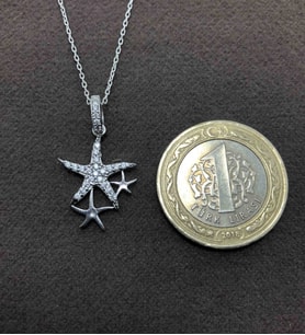 Yıldız Model Zirkon Taşlı 925 Ayar Gümüş Bayan Kolye