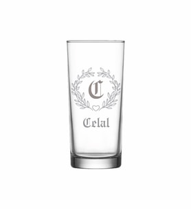Kişiye Özel C Baş Harfli ve İsimli Tekli Rakı Bardağı  Model 27