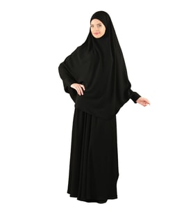 Çarşaf Soft 2 Parça Peçeli Sultanbaş (Siyah)
