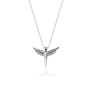 925 ayar Gümüş Swarovski Taşlı Melek Kolye Sertifikalı Qr Kodlu (STD)