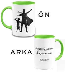 BK Gift Kişiye Özel Babalar Günü Temalı Yeşil Kupa Bardak 29397y