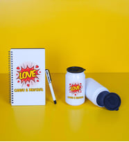 Kişiye Özel LOVE Defter Kalem ve İçeçek Matara Seti