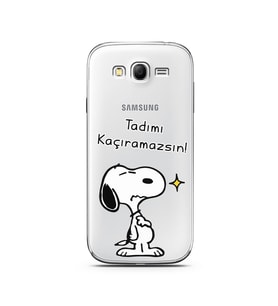 Snoopy Tasarımlı Süper Şeffaf Silikon Telefon Kılıfı Samsung Grand Neo
