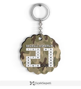 BK Gift Kişiye Özel Bedelli Askerlik Tasarımlı Ahşap Anahtarlık  2