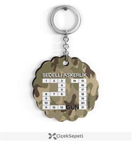 BK Gift Kişiye Özel Bedelli Askerlik Tasarımlı Ahşap Anahtarlık  2