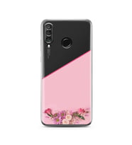 Kesik Çiçek Tasarımlı Süper Şeffaf Silikon Telefon Kılıfı Huawei P30 Lite 