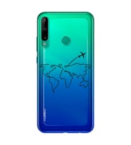 Çizgi Harita Tasarımlı Süper Şeffaf Silikon Telefon Kılıfı Huawei P40 Lite E