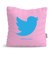 BK Gift Kişiye Özel Twitter Pembe Yastık