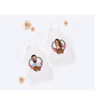 BK Gift Kişiye Özel İkili Erkek ve Kadın Chef Beyaz Mutfak Önlüğü Seti-1