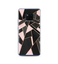 Pembe Geometri Tasarımlı Süper Şeffaf Silikon Telefon Kılıfı Huawei Mate 20 Pro