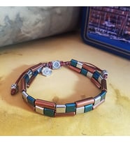 Vaoov 925 Ayar Gümüş Hematit Taşlı Erkek Bileklik