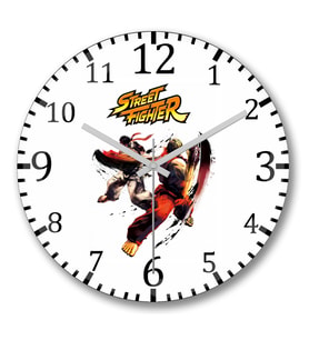 Street Fighter Duvar Saati Bombeli Gercek Cam