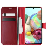 Microsonic Samsung Galaxy A71 Kılıf Delux Leather Wallet Kırmızı