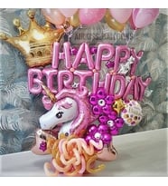 Unicorn Temalı Sürpriz Balon Buket Aranjman