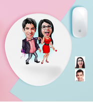 BK Gift Kişiye Özel Sevgililer Karikatürlü Bilek Destekli Mouse Pad-4 (Beyaz)