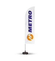 Metro Yönlendirme Tanıtım ve Reklam Yelken  Bayragı Beyaz