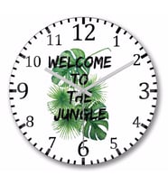 Welcome To The Jungle Duvar Saati Bombeli Gercek Cam