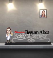 Kişiye Özel Kimyager Karikatürlü Kolay Yetişmiyor Ahşap Biblo  Bayan-1