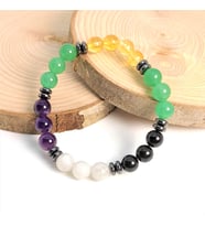 SİTRİN SİYAH TURMALİN AYTAŞI AMETİST AVENTURİN BİLEKLİK 8 MM (Karışık)