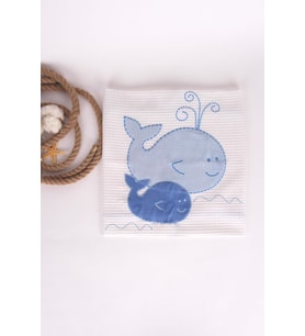 %100 Pamuk Pike Bebek Örtüsü & Kundak MAVİ-Tek Ebat