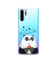 Panda Tasarımlı Süper Şeffaf Silikon Telefon Kılıfı Huawei P30 Pro 