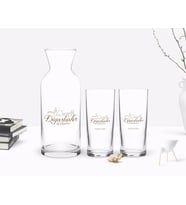 BK Gift Kişiye Özel Renkli Baskılı Diyarbakır Tasarımlı Turistik İkili Rakı Bardağı ve Karaf Hediye Seti-1 (Model 1)