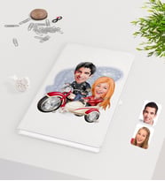 BK Gift Kişiye Özel Sevgililer Karikatürlü Beyaz Defter-12