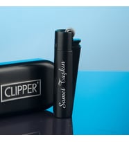 İsme Özel Siyah Clipper Çakmak