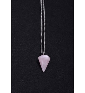 Pembe Kuvars Doğaltaş Pandül Kolye Tky0011
