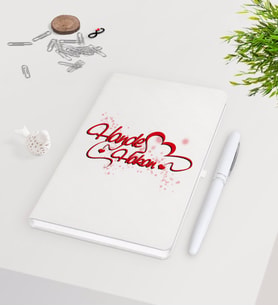 BK Gift Kişiye Özel Sevgililer Günü Beyaz Defter Kalem Seti-13