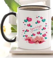 BK Gift Kişiye Özel Siyah Kupa Bardak Sevgililer Günü Temalı 34