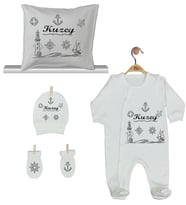 Pia Baby Gl 1928-04 İsme Özel Yastık Tulum Set