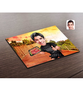BK Gift Kişiye Özel Erkek Kasap Karikatürlü Ahşap Puzzle-2