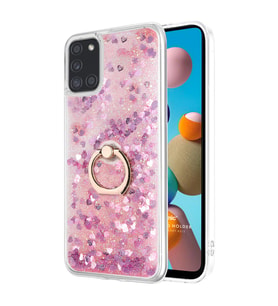 Microsonic Samsung Galaxy A21s Kılıf Glitter Liquid Holder Pembe