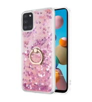 Microsonic Samsung Galaxy A21s Kılıf Glitter Liquid Holder Pembe