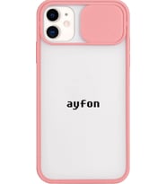 iPhone 11 Kılıf Kayan Lens Kamera Koruma Pembe - Ayfon
