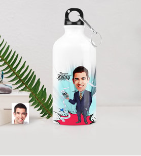 BK Gift Kişiye Özel Bay Muhasebeci Karikatürlü Metal Suluk 500 Ml 1
