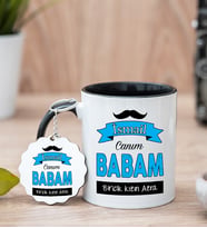 Canım Babam Siyah Kupa Bardak Ve Anahtarlık Set