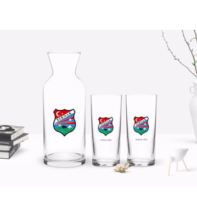 BK Gift Kişiye Özel Renkli Baskılı Şırnak Tasarımlı Turistik İkili Rakı Bardağı ve Karaf Hediye Seti-1 (Beyaz)