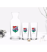 BK Gift Kişiye Özel Renkli Baskılı Şırnak Tasarımlı Turistik İkili Rakı Bardağı ve Karaf Hediye Seti-1 (Beyaz)