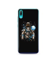Uzay Astronot Tasarım Süper Şeffaf Silikon Telefon Kılıfı Huawei Y7 Prime 2019