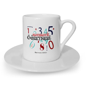 BK Gift Kişiye Özel Matematik Öğretmeni Türk Kahvesi Fincanı  4