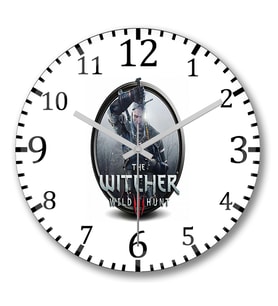 Geralt  The Witcher Duvar Saati Bombeli Gercek Cam