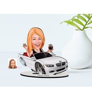 BK Gift Kişiye Özel Kadın Patron Karikatürlü Ahşap Biblo Model-3 (Beyaz)