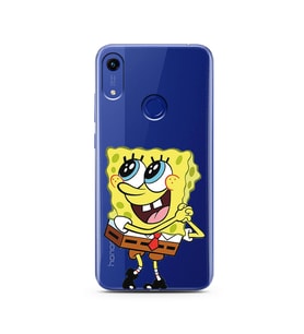 Süngerbob Tasarımlı Süper Şeffaf Silikon Telefon Kılıfı Huawei Honor 8A