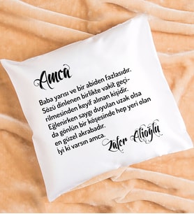 Amcaya Hediye Amca Yazılı Kişiye Özel Amca Yastık
