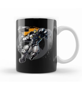 Overwatch One Fanart Reinhardt Kupa Bardak Porselen